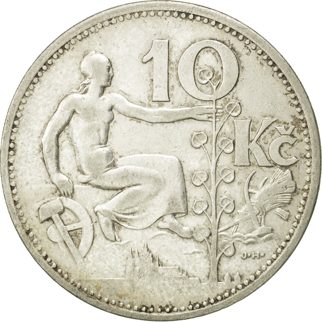 Coin, Czechoslovakia, 10 Korun, 1932, EF(40-45), Silver, KM:15