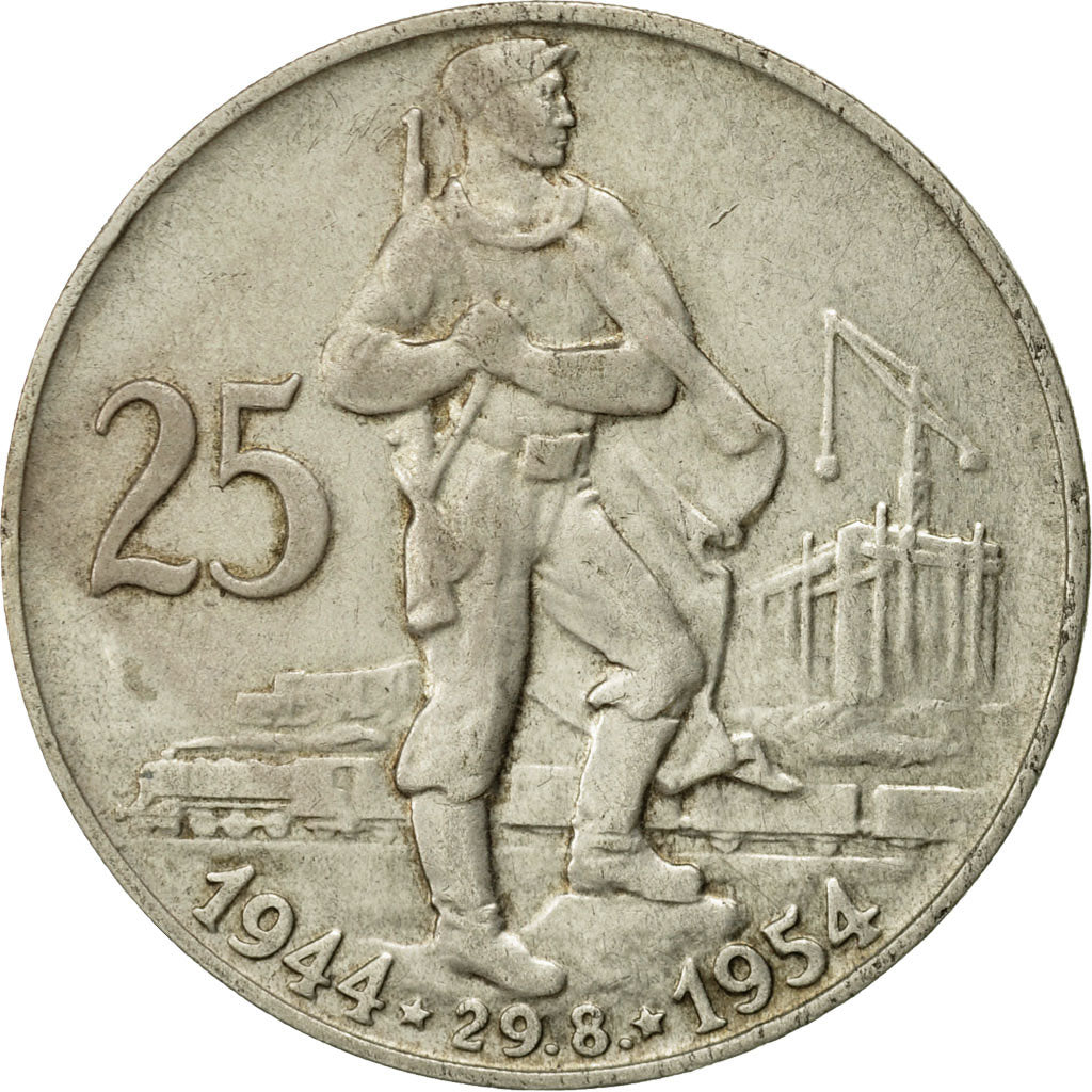 Monnaie, Tchécoslovaquie, 25 Korun, 1954, TTB, Argent, KM:41