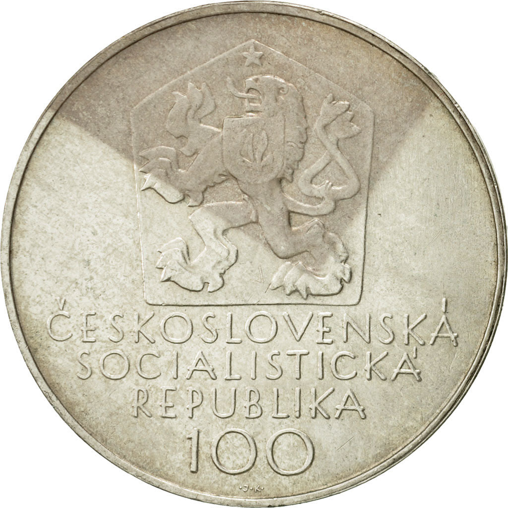 Coin, Czechoslovakia, 100 Korun, 1971, AU(55-58), Silver, KM:73