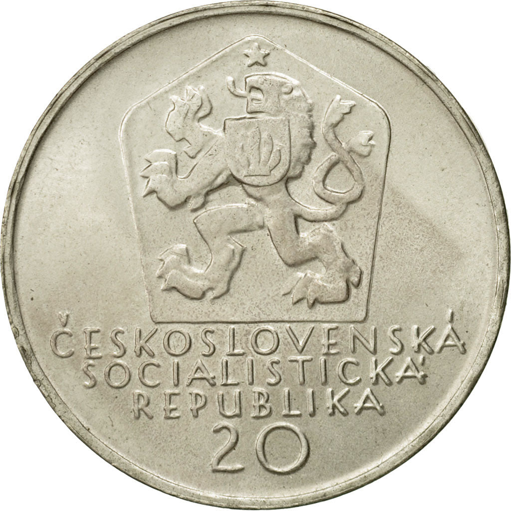 Coin, Czechoslovakia, 20 Korun, 1972, MS(63), Silver, KM:76