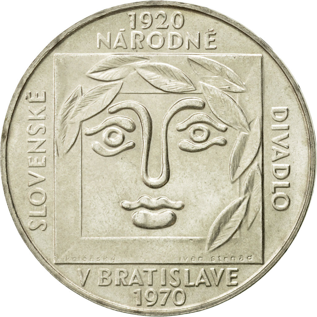 Coin, Czechoslovakia, 25 Korun, 1970, MS(63), Silver, KM:68