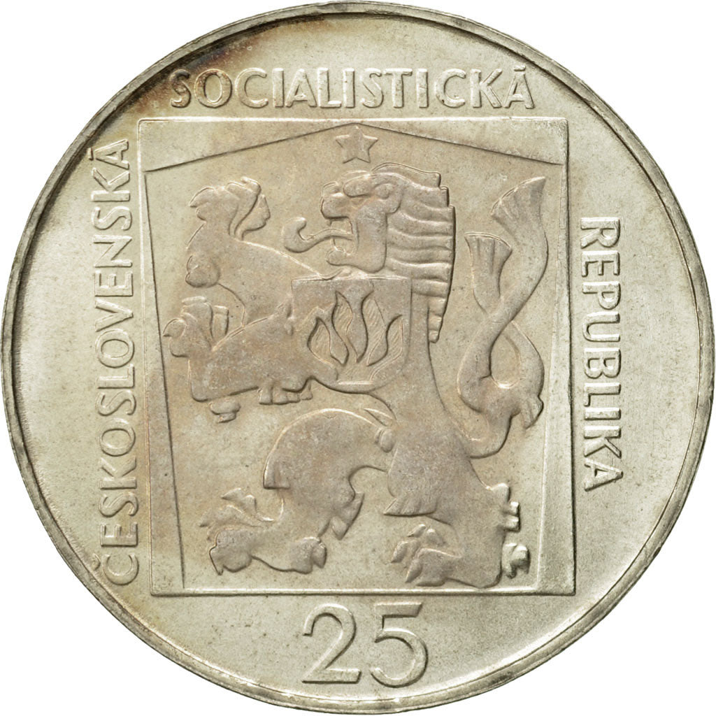 Coin, Czechoslovakia, 25 Korun, 1970, MS(63), Silver, KM:68