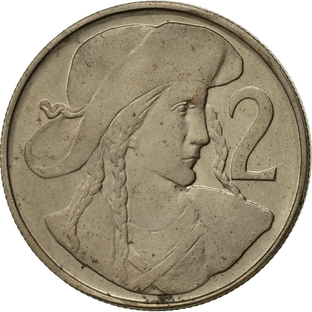 Coin, Czechoslovakia, 2 Koruny, 1947, AU(50-53), Copper-nickel, KM:23