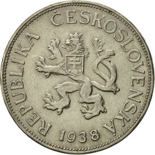 Münze, Tschechoslowakei, 5 Korun, 1938, SS+, Nickel, KM:11a