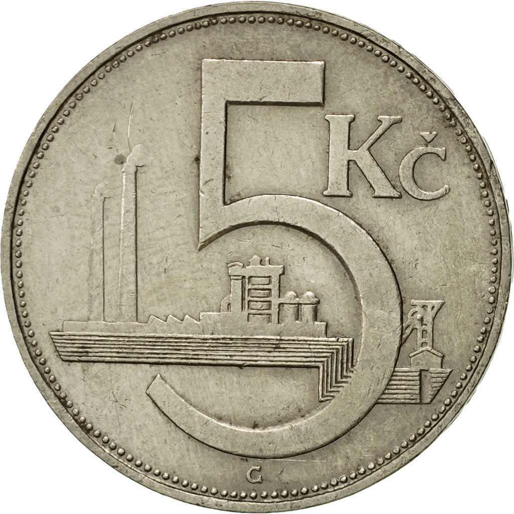 Coin, Czechoslovakia, 5 Korun, 1938, AU(50-53), Nickel, KM:11a