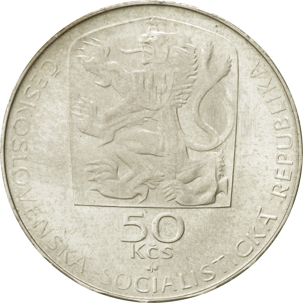 Coin, Czechoslovakia, 50 Korun, 1974, MS(63), Silver, KM:81