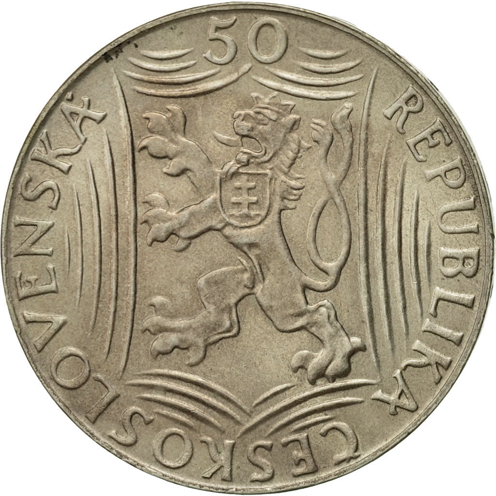 Moneta, Cecoslovacchia, 50 Korun, 1949, BB+, Argento, KM:28