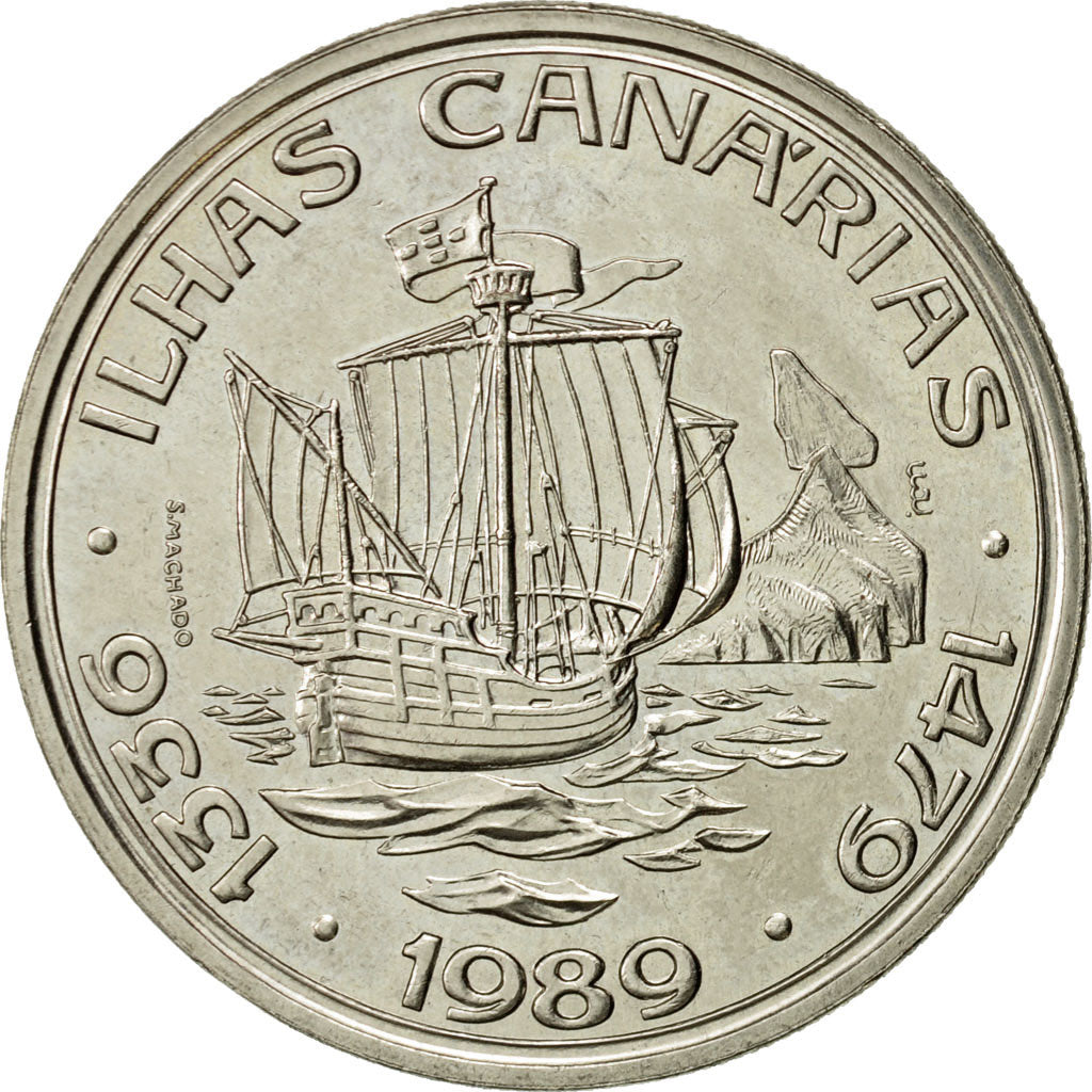 Coin, Portugal, 100 Escudos, 1989, MS(63), Copper-nickel, KM:646