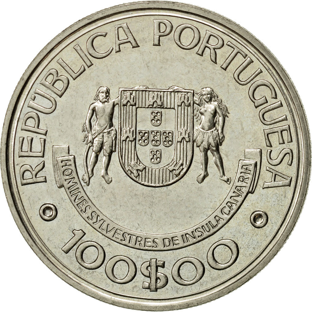 Coin, Portugal, 100 Escudos, 1989, MS(63), Copper-nickel, KM:646