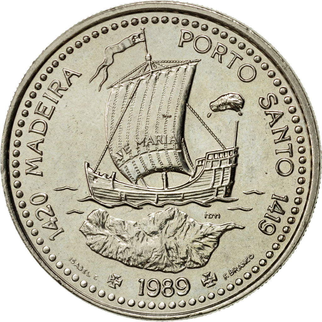 Coin, Portugal, 100 Escudos, 1989, MS(63), Copper-nickel, KM:647