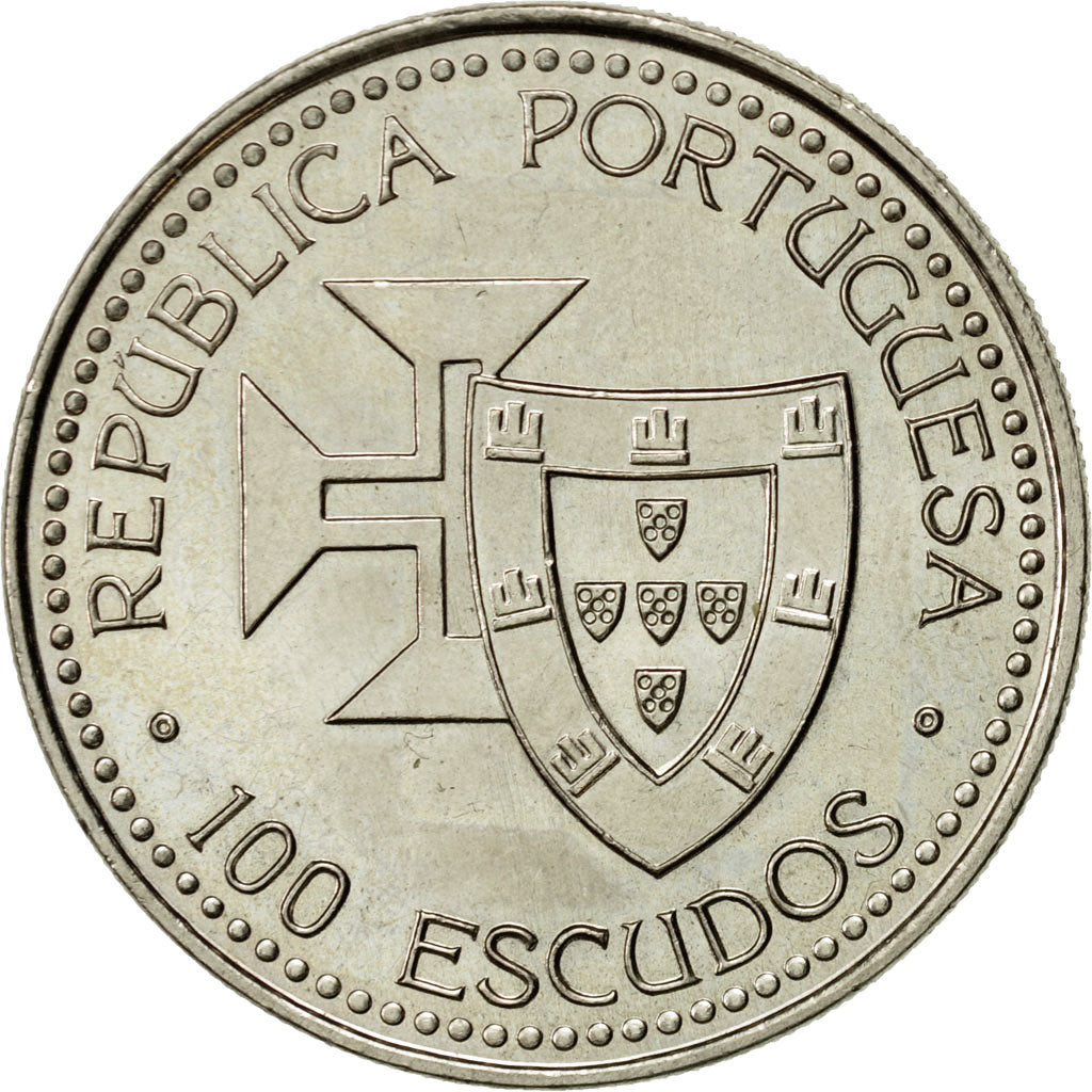 Coin, Portugal, 100 Escudos, 1989, MS(63), Copper-nickel, KM:647