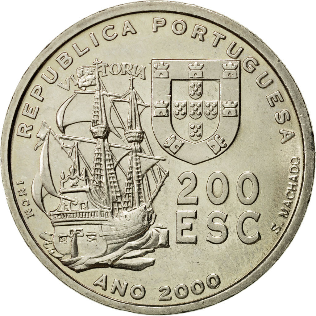 Coin, Portugal, 200 Escudos, 2000, Lisbon, MS(63), Copper-nickel, KM:731