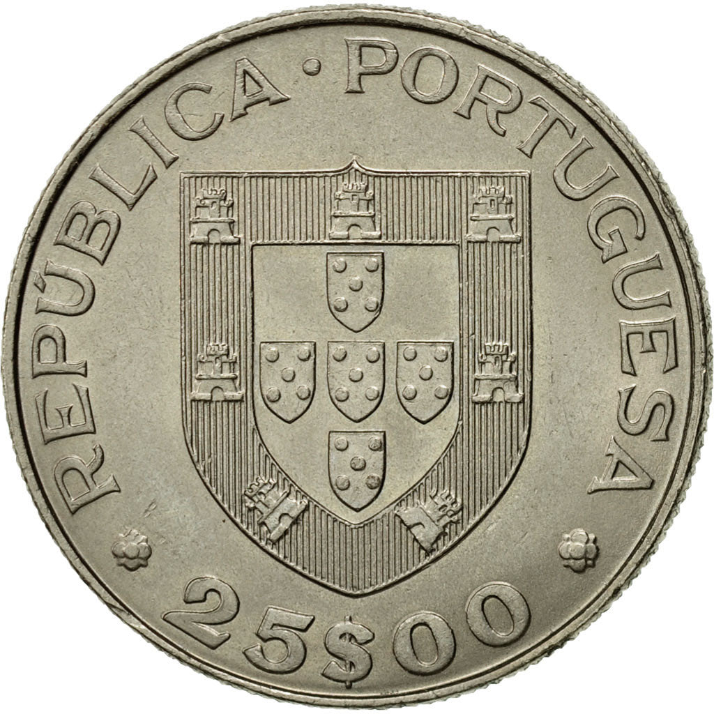 Coin, Portugal, 25 Escudos, 1982, Lisbon, MS(63), Copper-nickel, KM:616