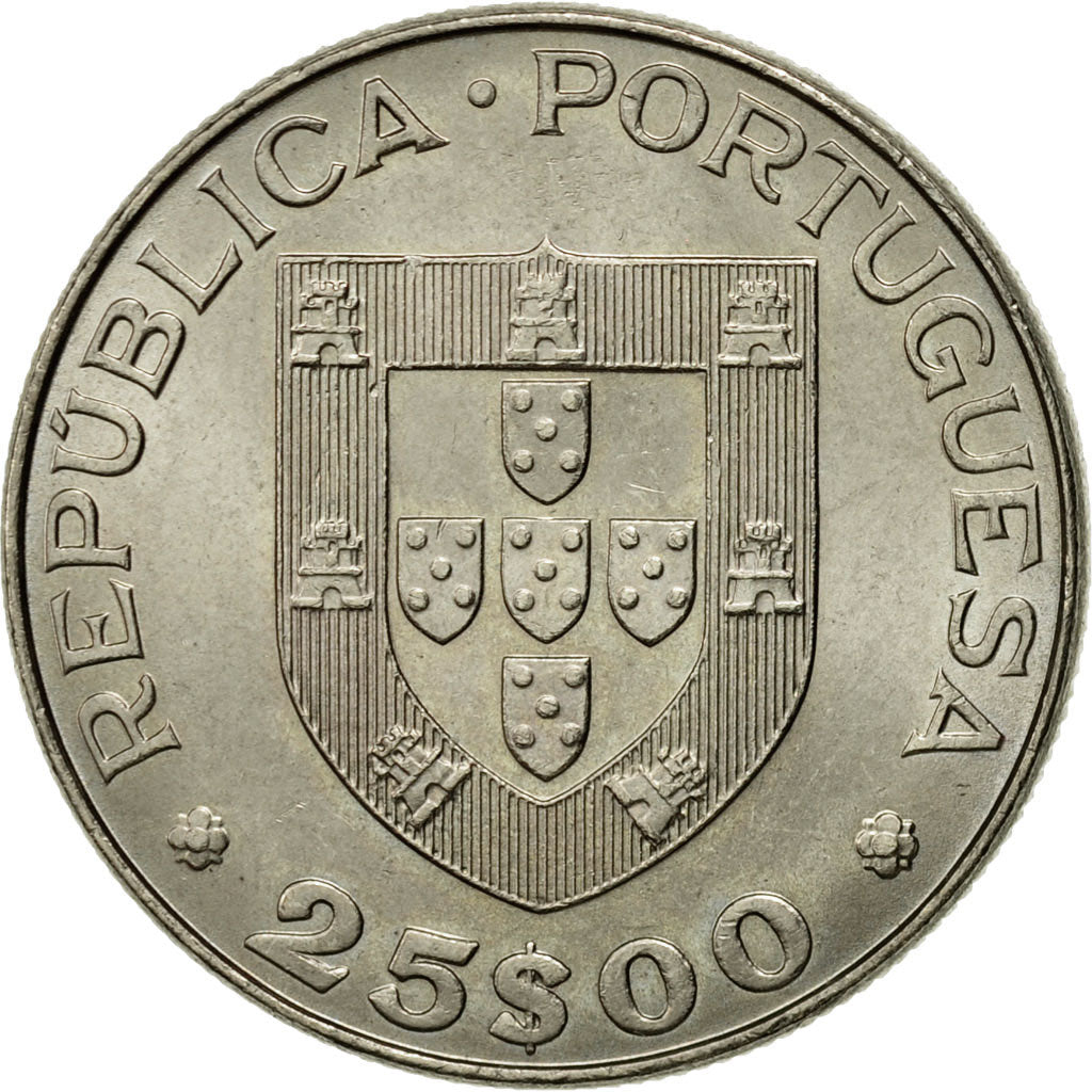 Coin, Portugal, 25 Escudos, 1984, MS(63), Copper-nickel, KM:624