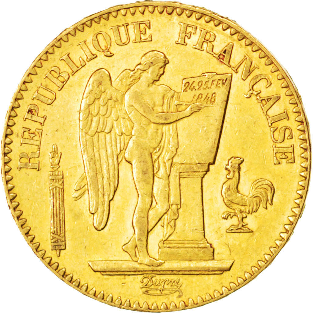 FRANCE, Génie, 20 Francs, 1848, Paris, KM #757, AU(50-53), Gold, Gadoury #1032,