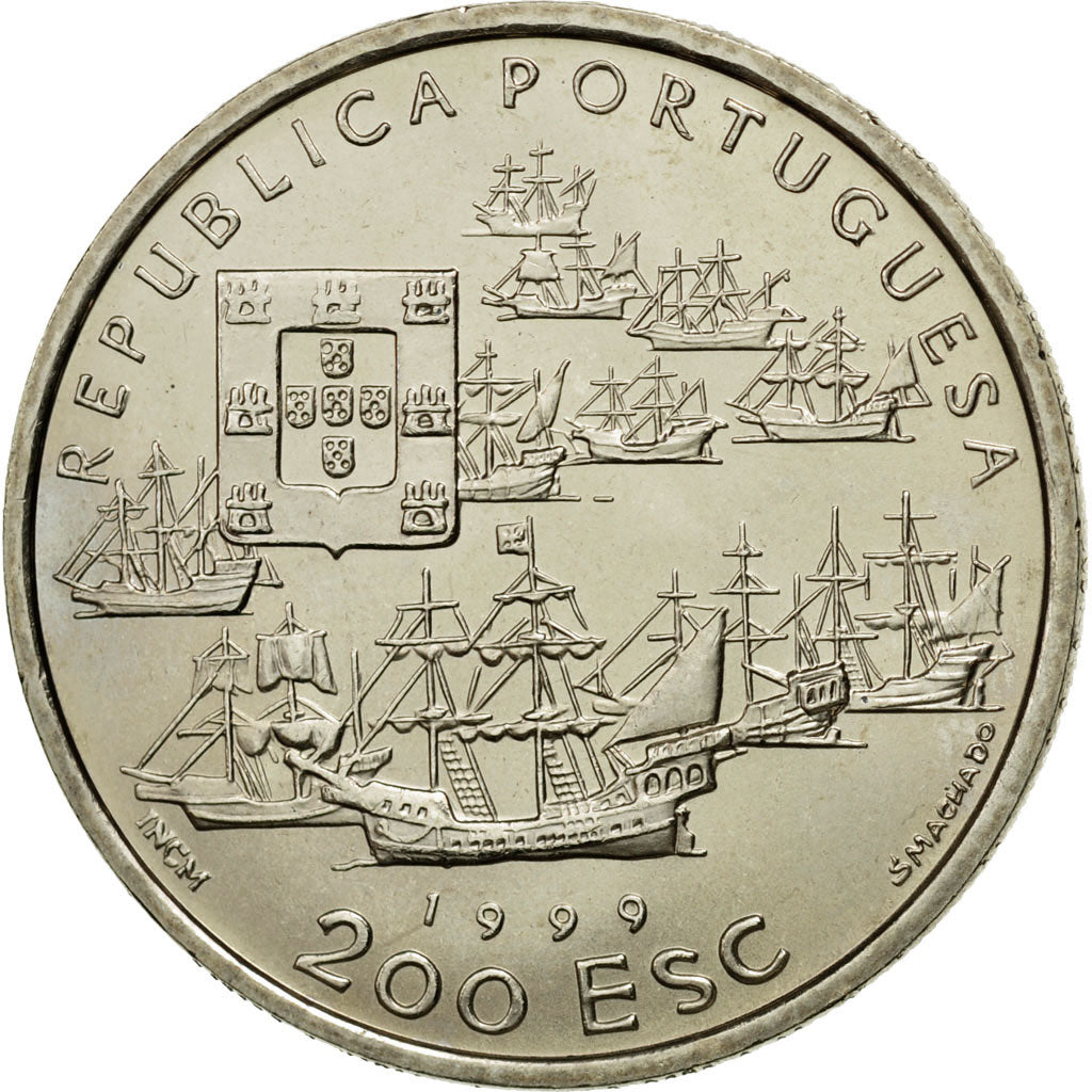 Coin, Portugal, 200 Escudos, 1999, MS(63), Copper-nickel, KM:717