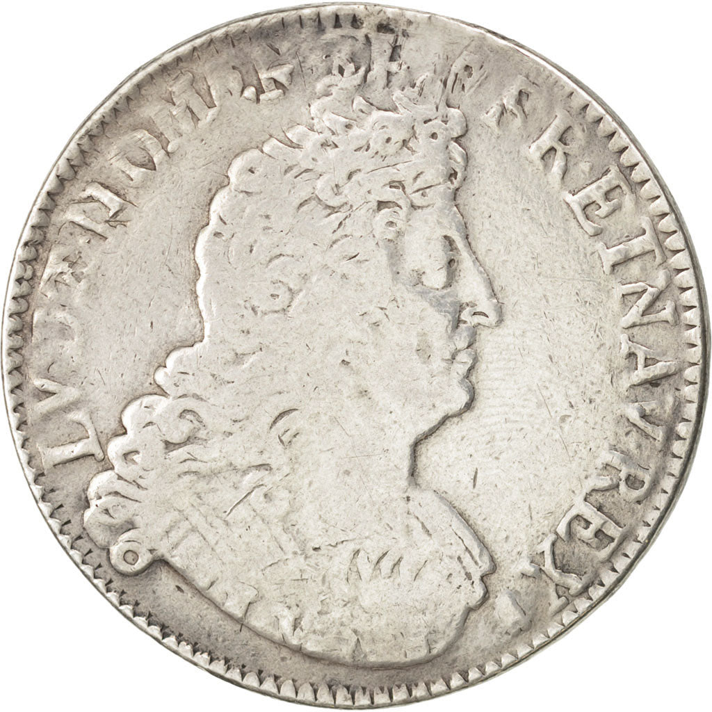 FRANCE, Écu aux insignes, ECU, 1701, Paris, KM #329.1, VF(20-25), Silver, ...