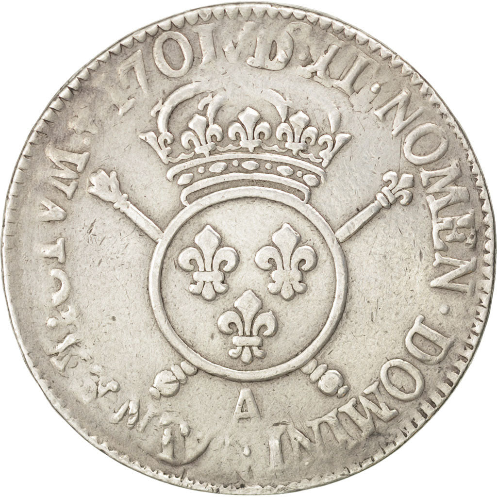 FRANCE, Écu aux insignes, ECU, 1701, Paris, KM #329.1, VF(20-25), Silver, ...