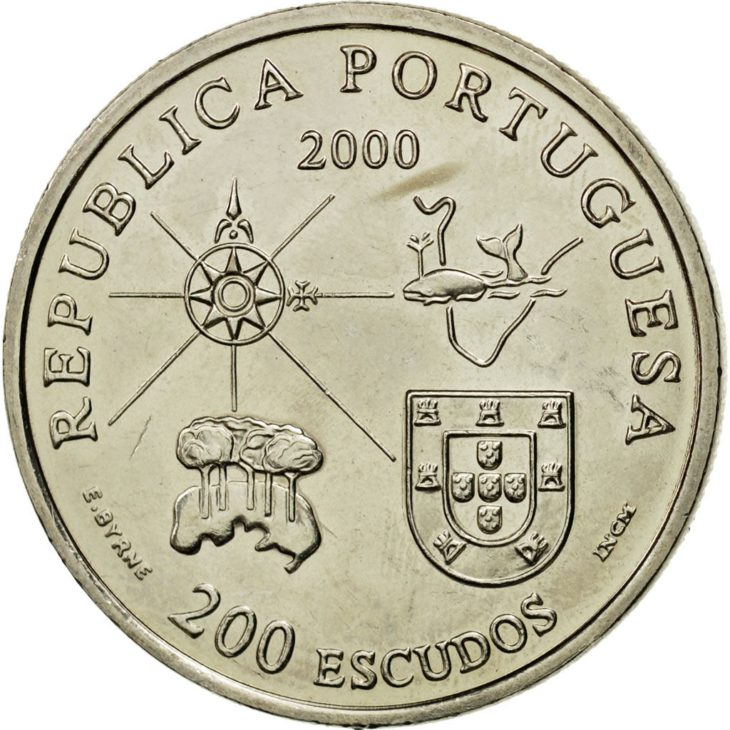 Coin, Portugal, 200 Escudos, 2000, Lisbon, MS(63), Copper-nickel, KM:728