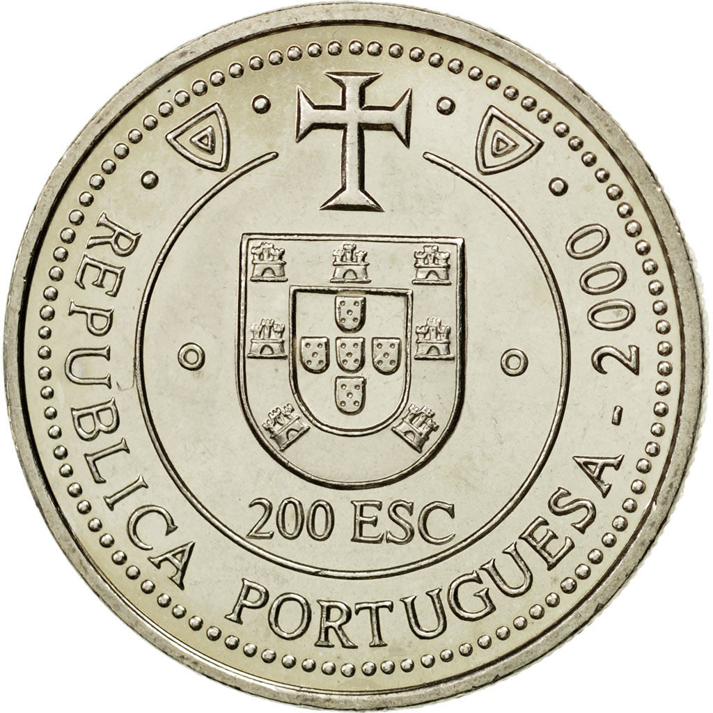 Coin, Portugal, 200 Escudos, 2000, Lisbon, MS(63), Copper-nickel, KM:729