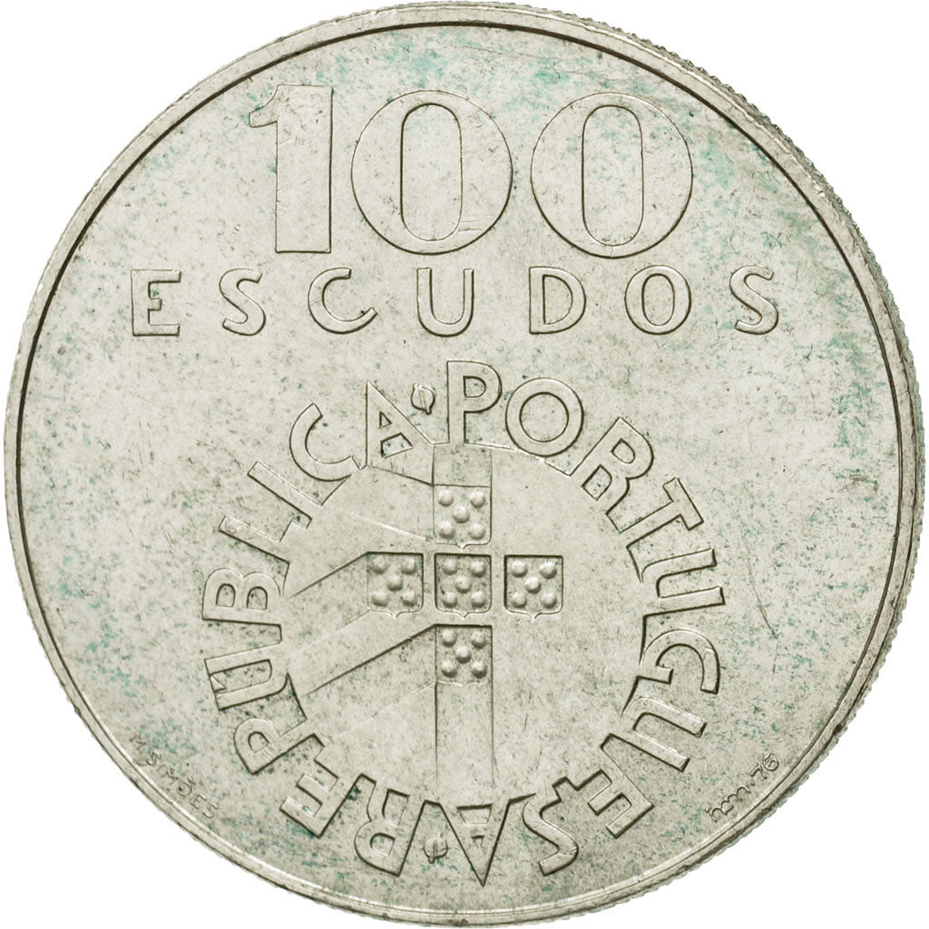 Coin, Portugal, 100 Escudos, 1976, Lisbon, AU(55-58), Silver, KM:603