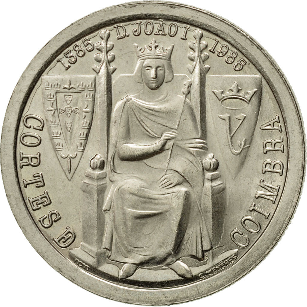 Coin, Portugal, 25 Escudos, 1985, MS(63), Copper-nickel, KM:627