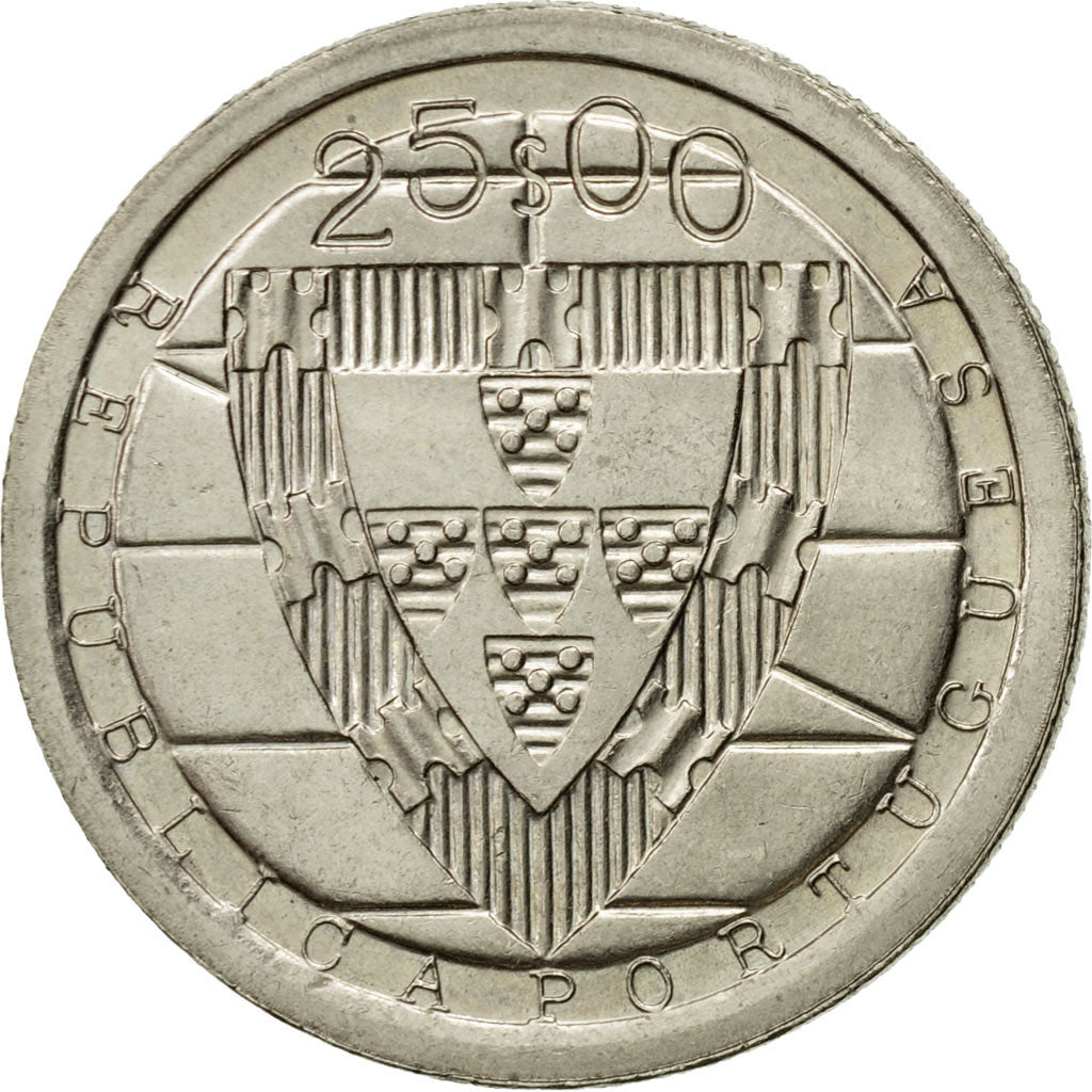Coin, Portugal, 25 Escudos, 1985, MS(63), Copper-nickel, KM:627
