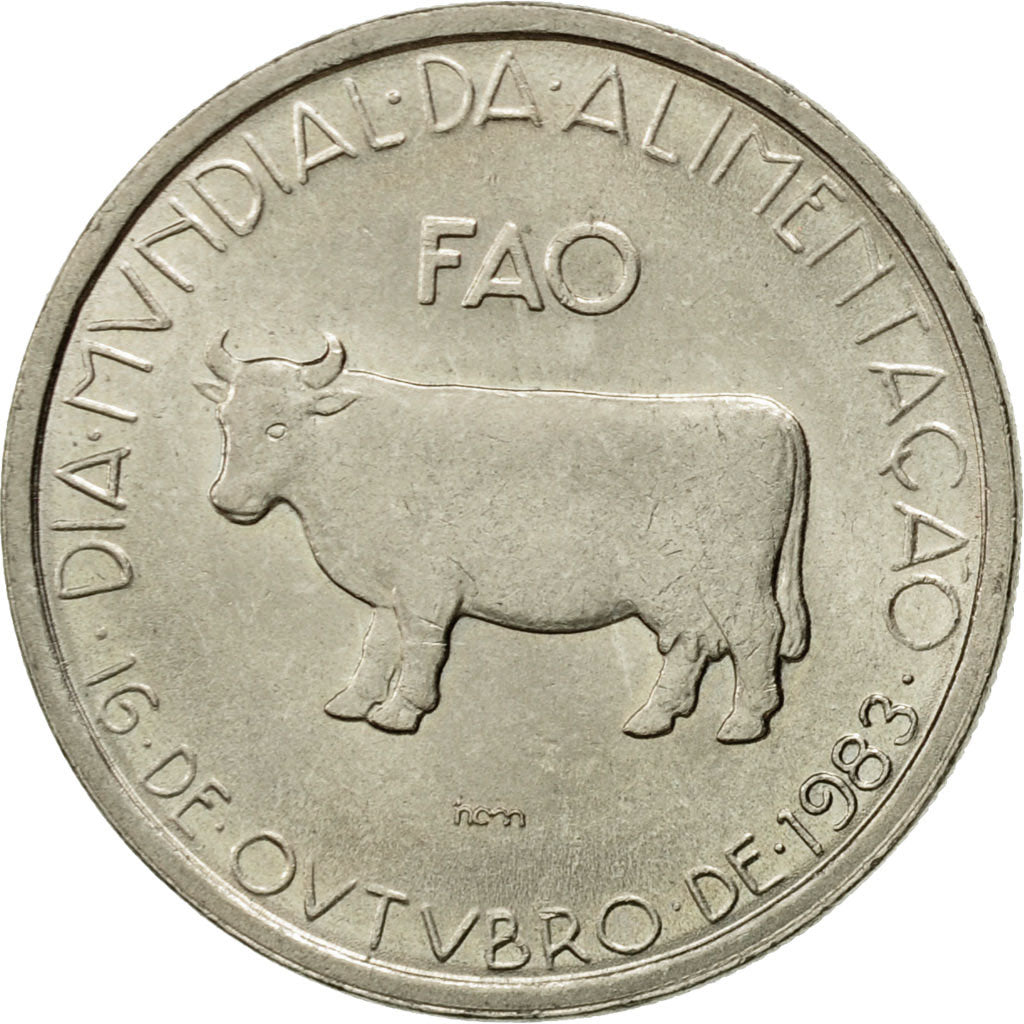 Coin, Portugal, 5 Escudos, 1983, MS(63), Copper-nickel, KM:618