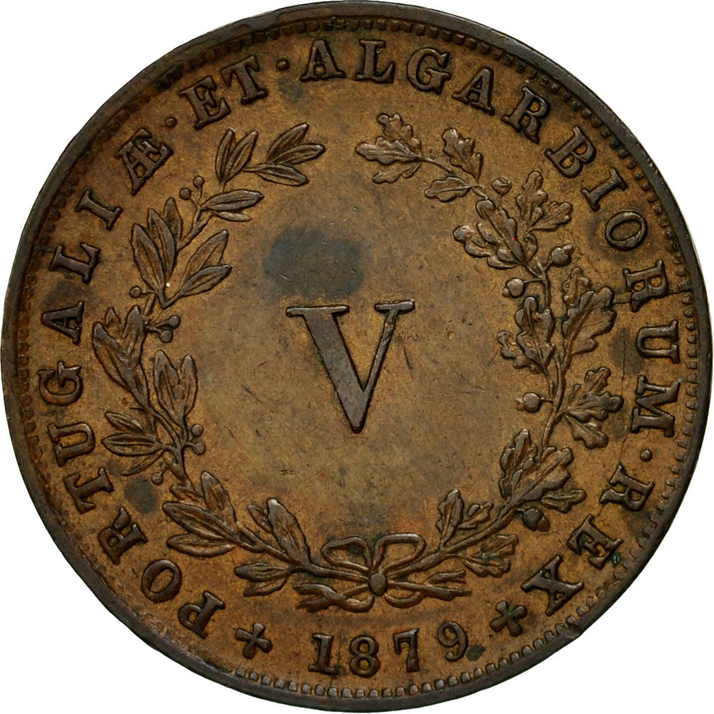 Moneta, Portogallo, Luiz I, 5 Reis, 1879, BB, Rame, KM:513