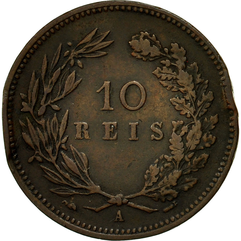 Moneta, Portugal, Carlos I, 10 Reis, 1892, Portugal Mint, VF(20-25), Bronze