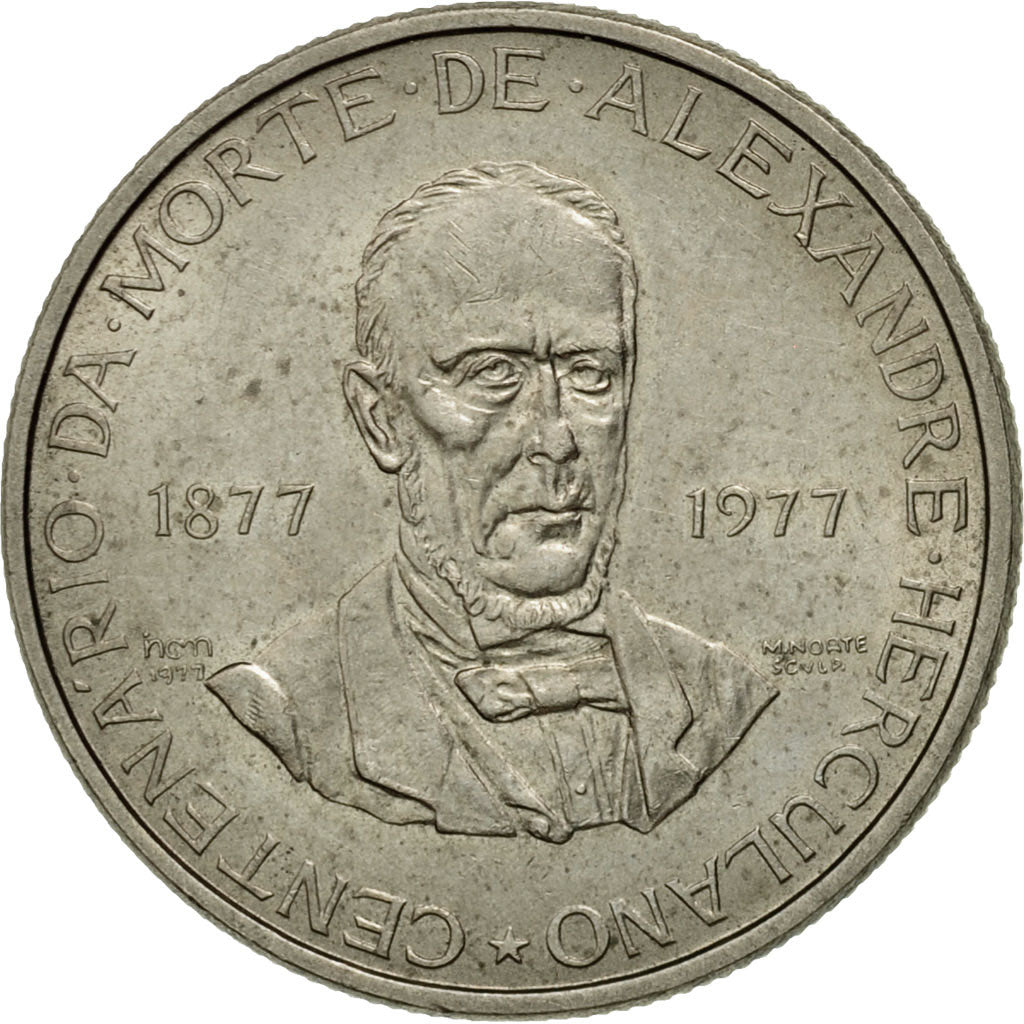 Coin, Portugal, 2-1/2 Escudos, 1977, Lisbon, MS(63), Copper-nickel, KM:605