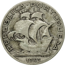 Coin, Portugal, 2-1/2 Escudos, 1943, VF(20-25), Silver, KM:580