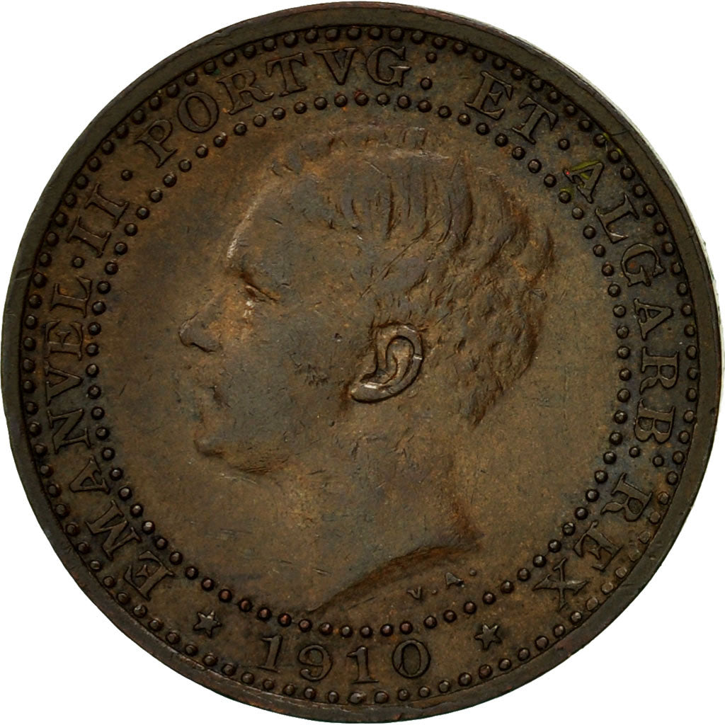 Coin, Portugal, Manuel II, 5 Reis, 1910, EF(40-45), Bronze, KM:555