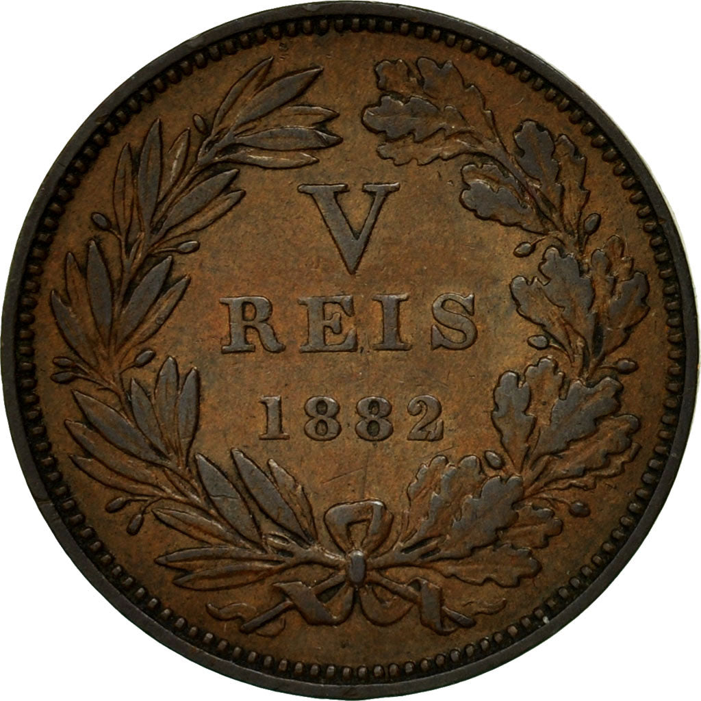 Coin, Portugal, Luiz I, 5 Reis, 1882, VF(30-35), Bronze, KM:525
