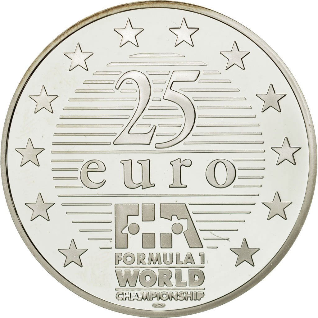 France, 25 Euro, Ralf Schumacher, 1997, MS(63), Silver