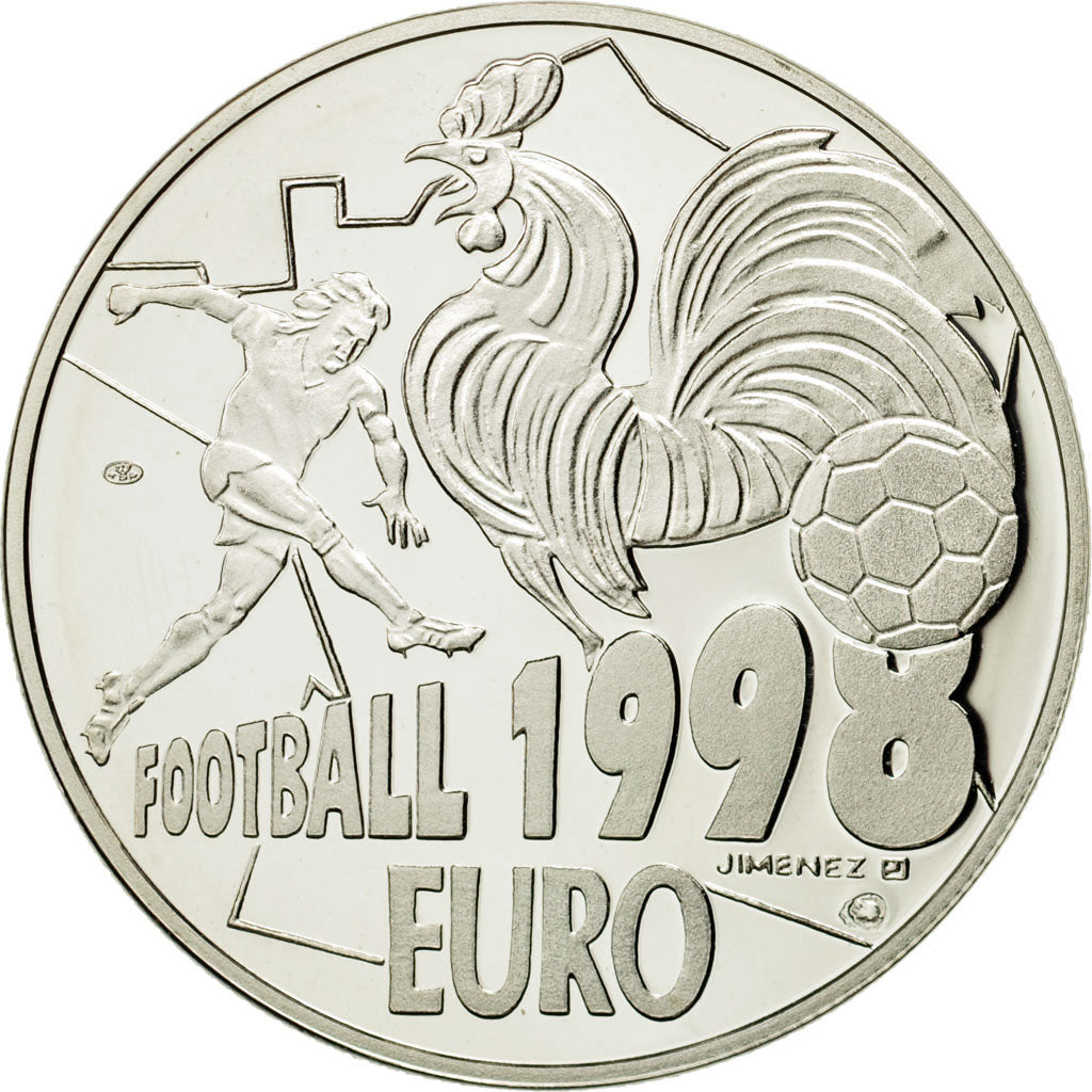 Francia, 20 Euro, Football 1998, 1998, SC, Plata