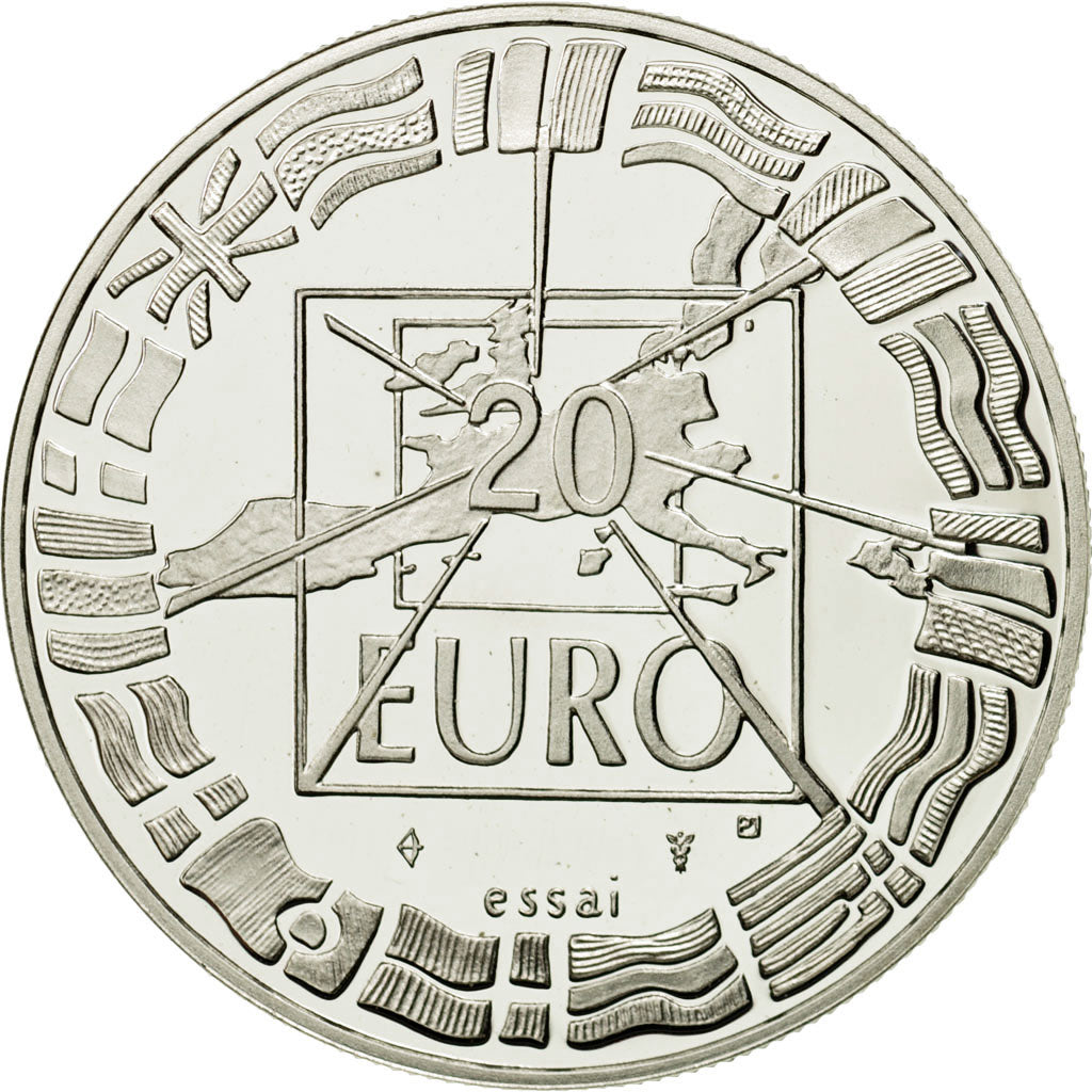 Francia, 20 Euro, Football 1998, 1998, SC, Plata