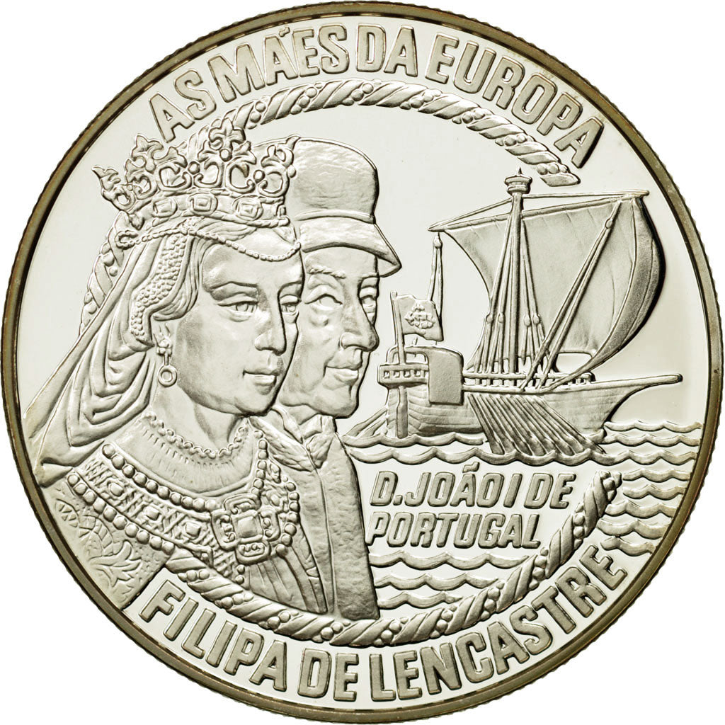 France, 50 Euro, Filipa de Lencastre, 1996, MS(63), Silver