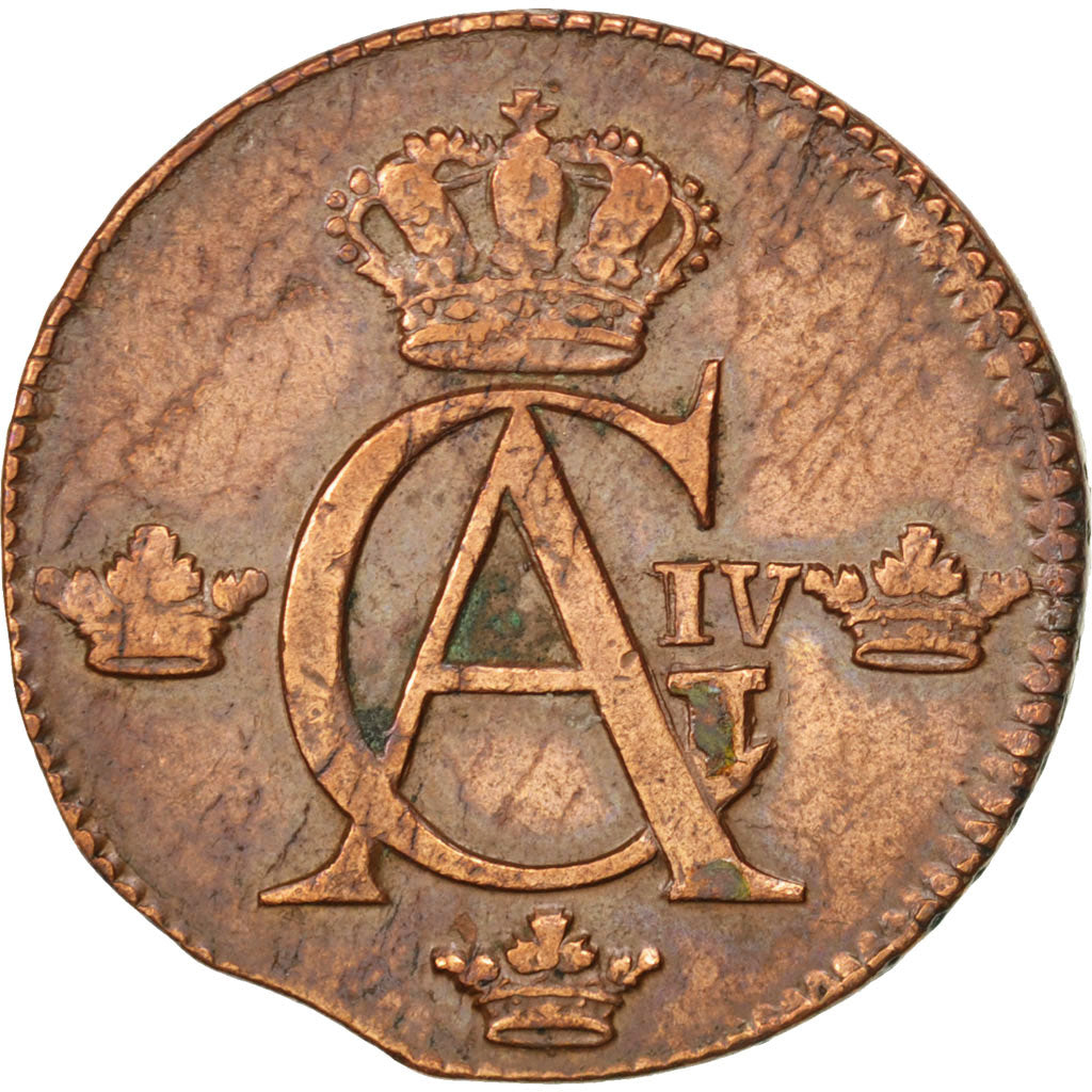 SWEDEN, 1/2 Skilling, 1809, KM #565, EF(40-45), Copper, 30.5, 13.40