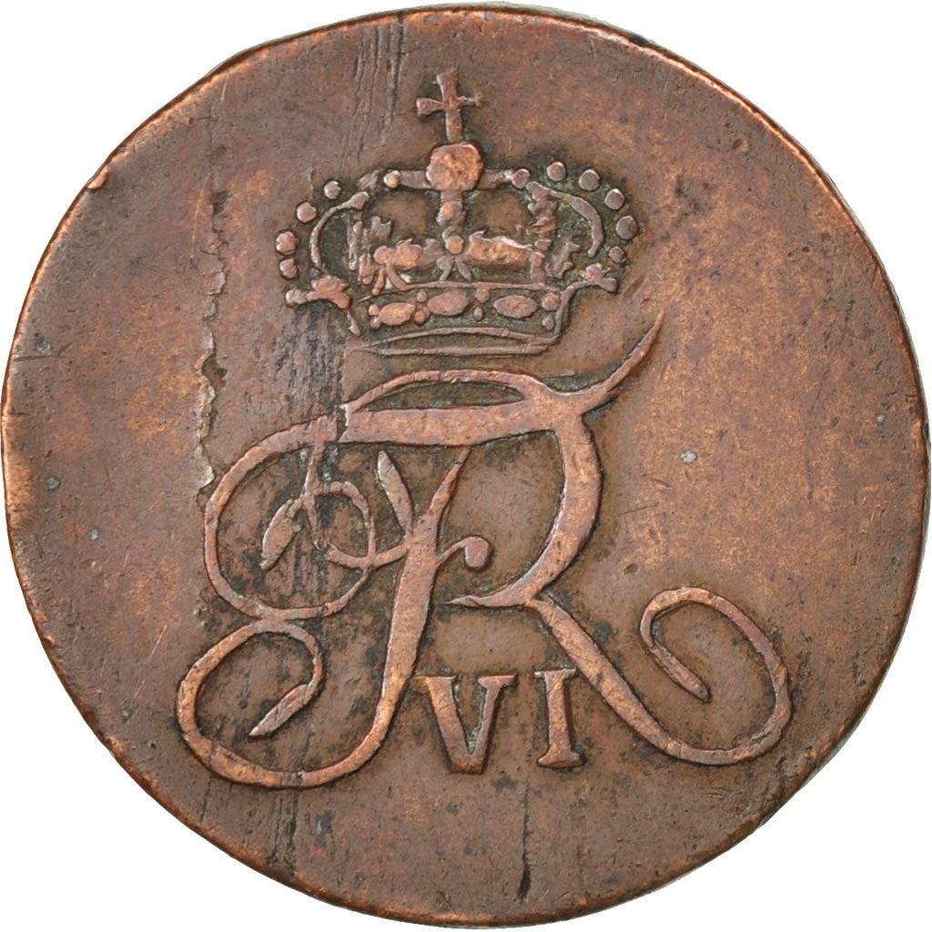 NORWAY, 2 Skilling, 1810, KM #280.1, EF(40-45), Copper, 8.82