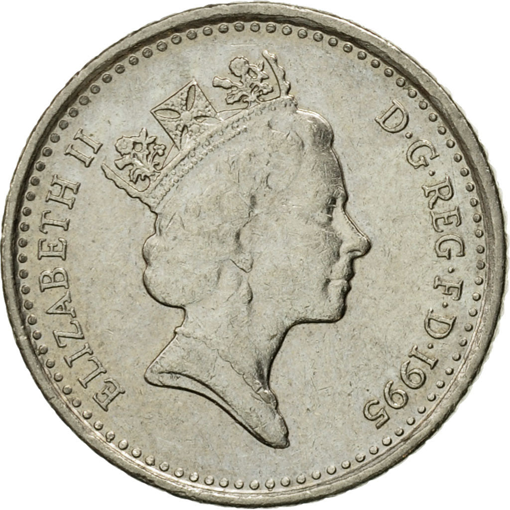 Münze, Großbritannien, Elizabeth II, 5 Pence, 1995, SS+, Copper-nickel