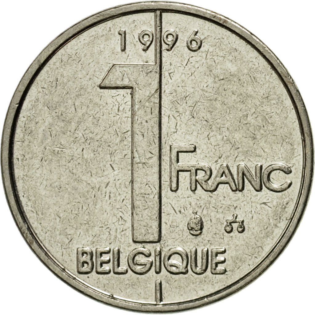 Coin, Belgium, Albert II, Franc, 1996, Brussels, EF(40-45), Nickel Plated Iron
