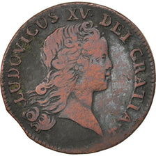 FRANCE, Sol au buste enfantin, Sol, 1719, Paris, KM #439.1, EF(40-45), Copper,..