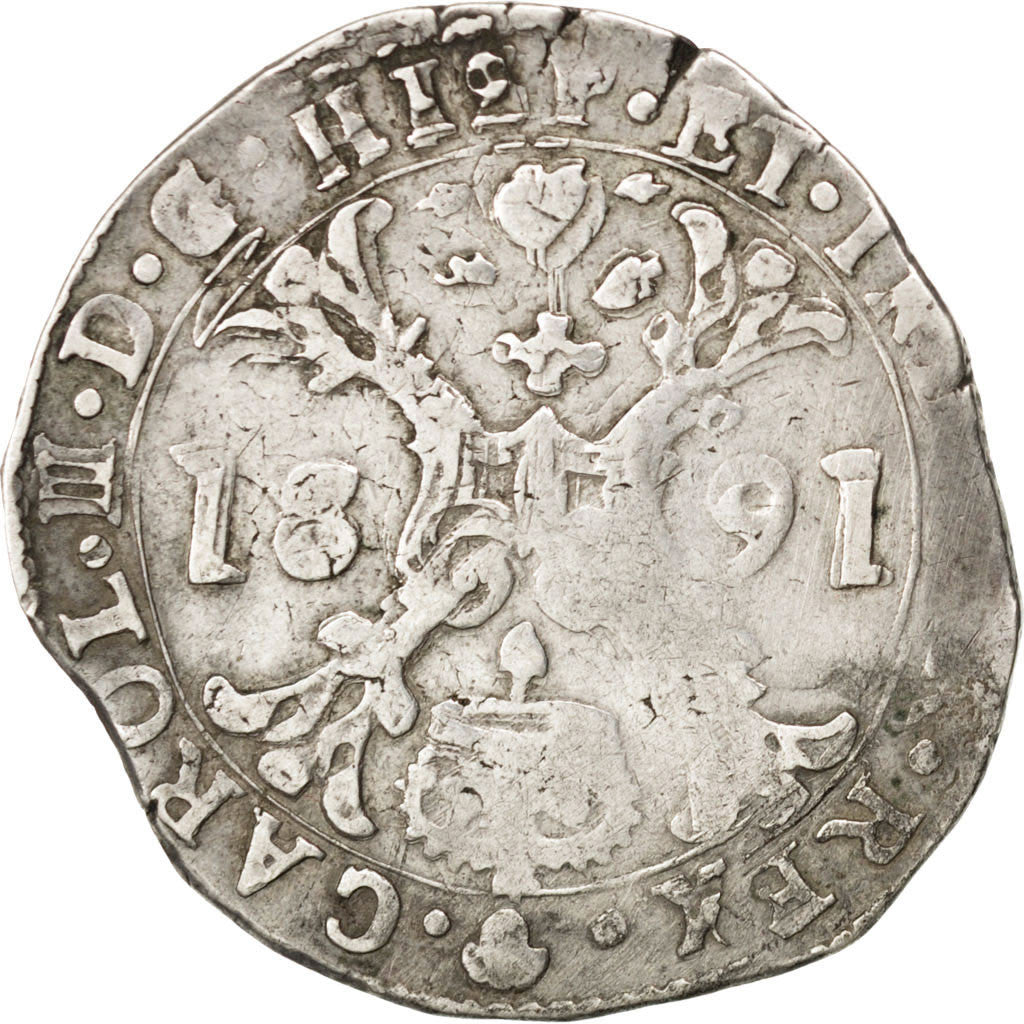 Coin, Belgium, 1/2 Patagon, 1681, VF(30-35), Silver, KM:78.2