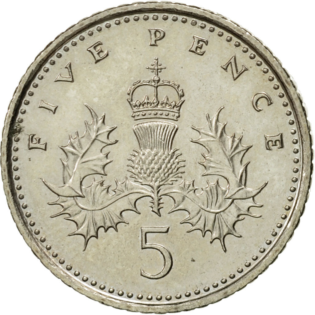 Moneda, Gran Bretaña, Elizabeth II, 5 Pence, 1994, MBC+, Cobre - níquel