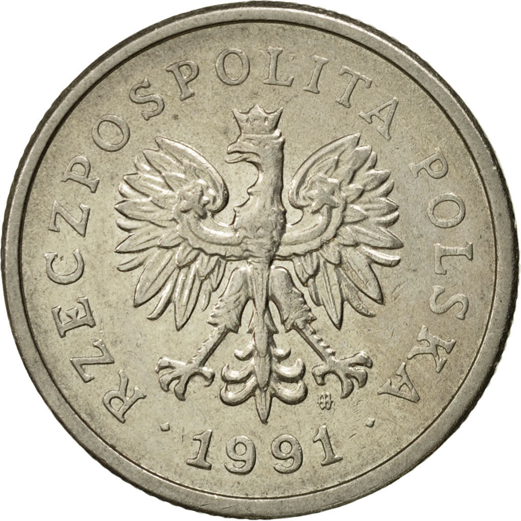 Coin, Poland, Zloty, 1991, Warsaw, AU(50-53), Copper-nickel, KM:282