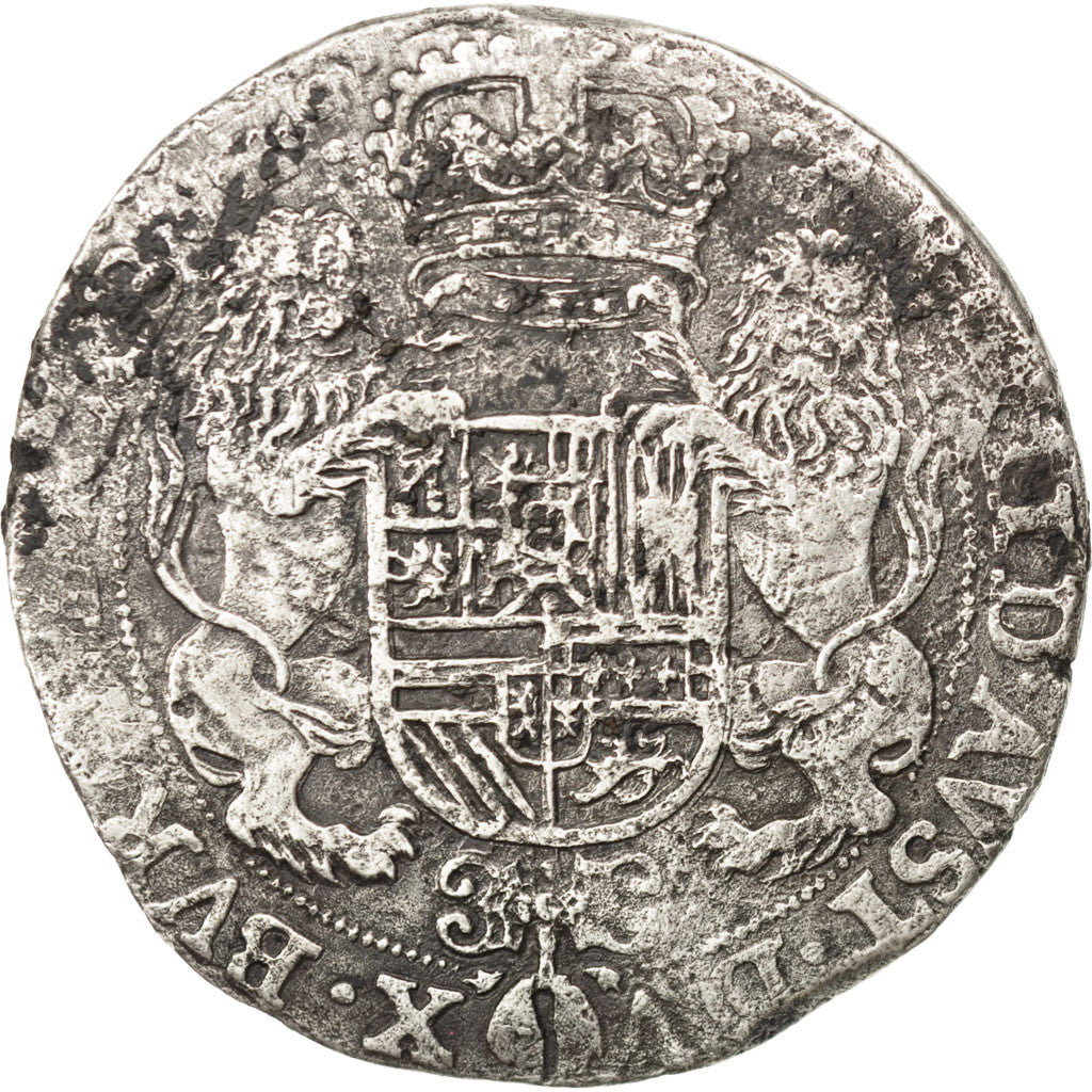 SPANISH NETHERLANDS, Ducaton, 1633, Brussels, KM #56.2, VF(30-35), Silver, 31.23