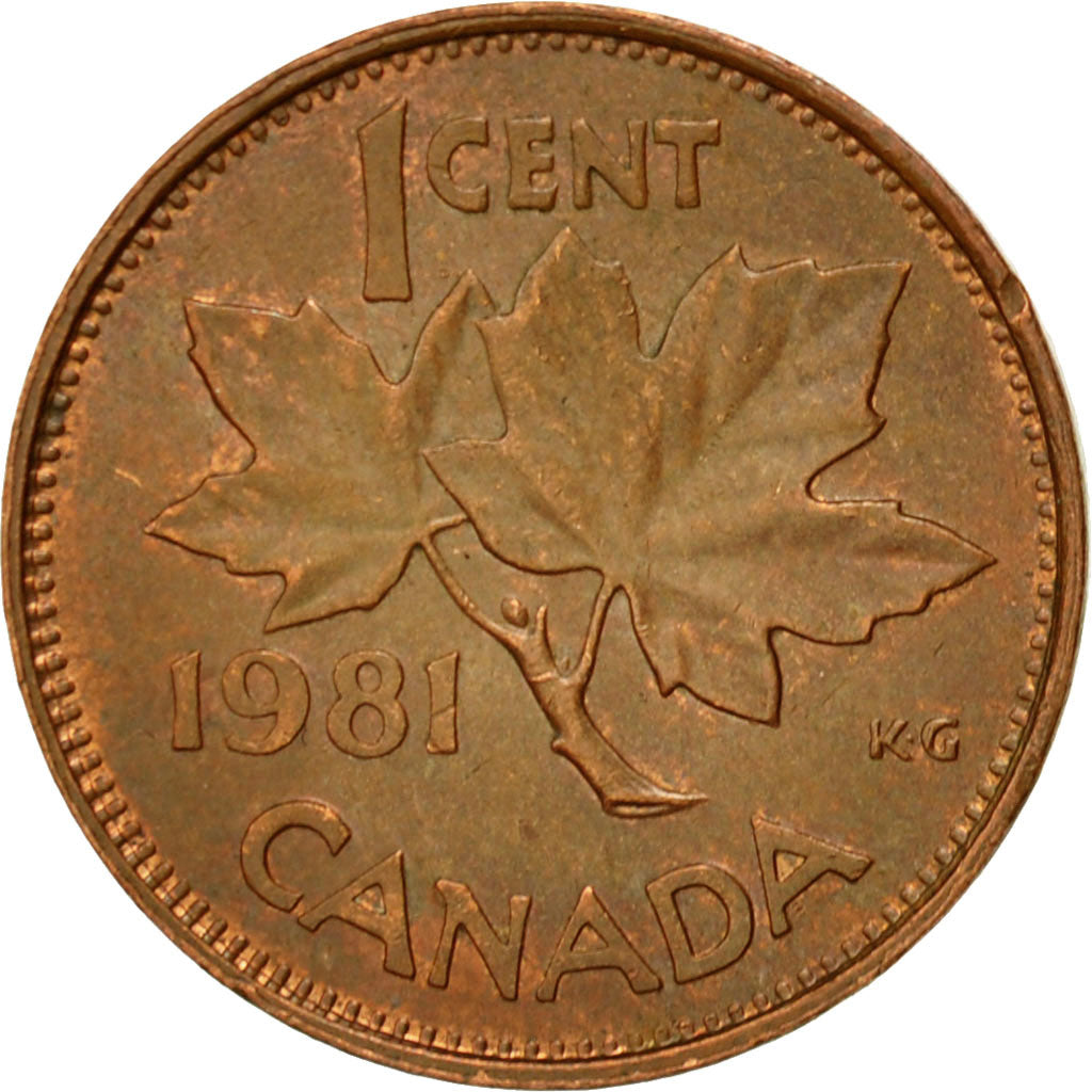 Coin, Canada, Elizabeth II, Cent, 1981, Royal Canadian Mint, Ottawa, EF(40-45)