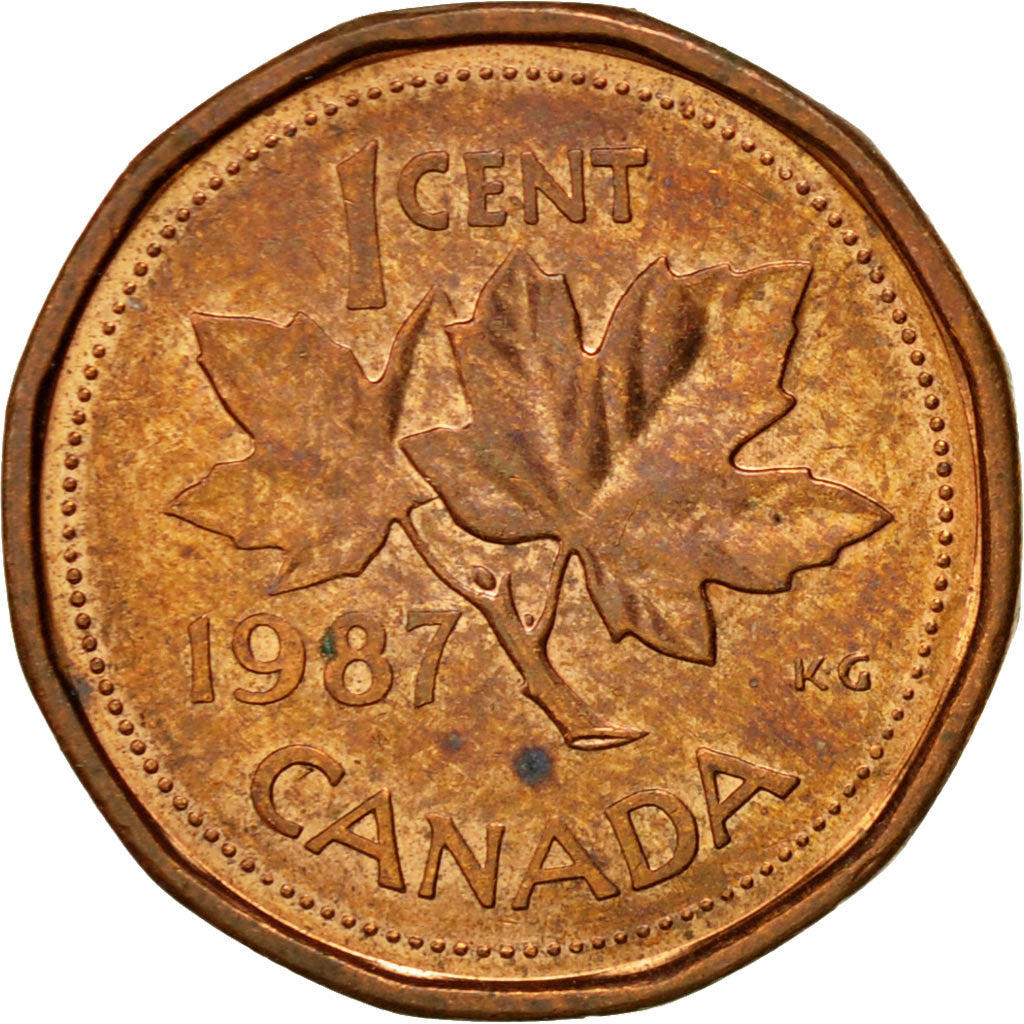 Coin, Canada, Elizabeth II, Cent, 1987, Royal Canadian Mint, Ottawa, EF(40-45)