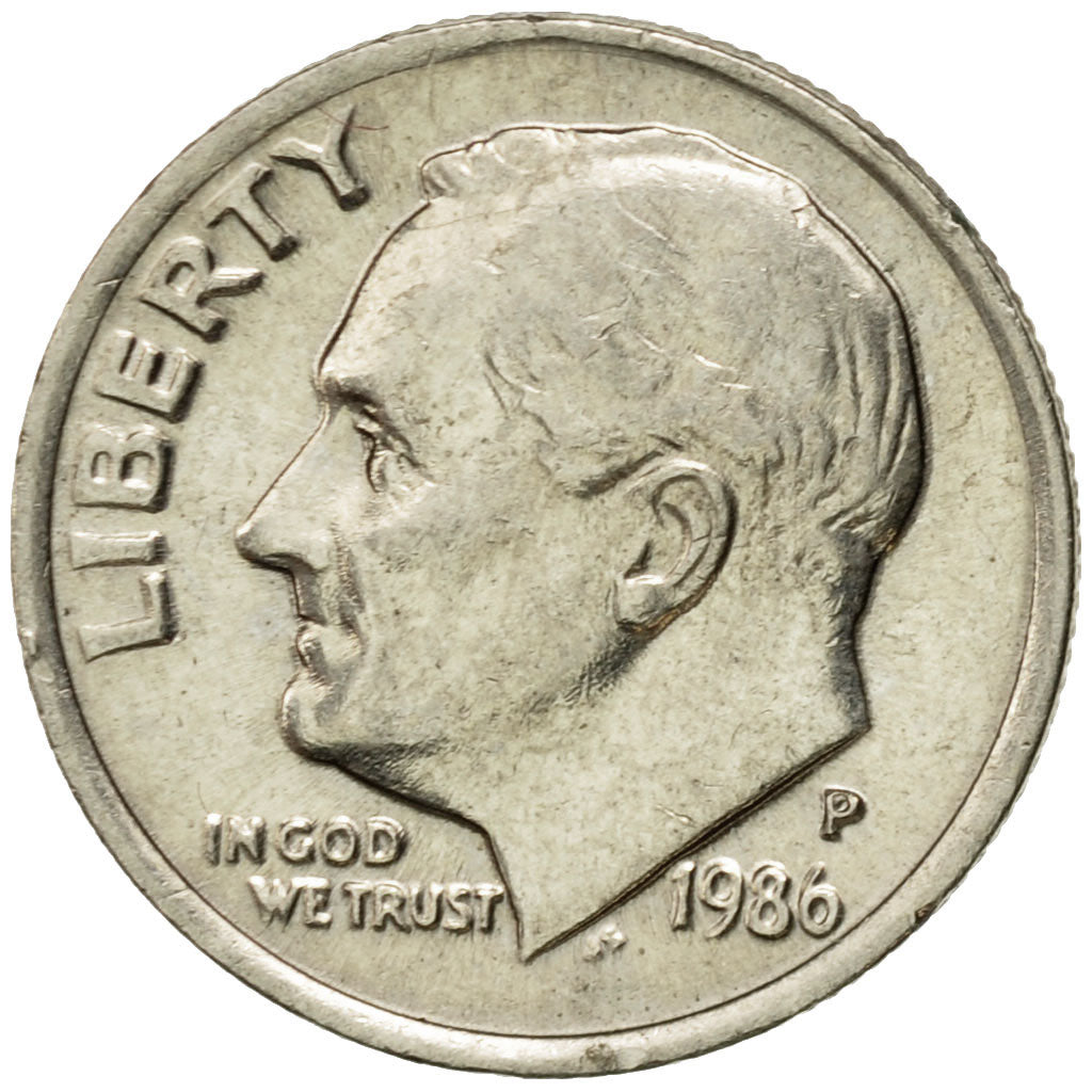 Coin, United States, Roosevelt Dime, Dime, 1986, U.S. Mint, Philadelphia